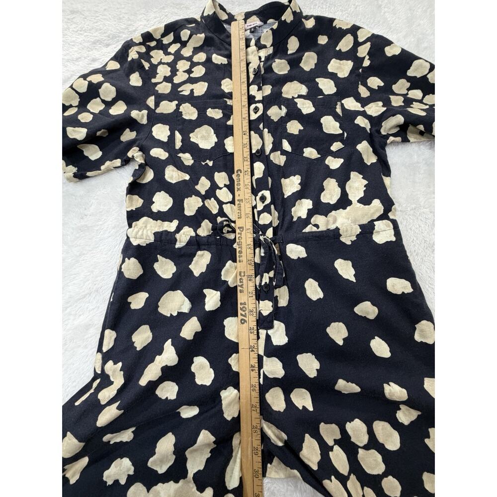 The Kit Anthropologie Issa Jumpsuit in Shoreline Sz Small Blue Tan 100% Cotton - Picture 8 of 14
